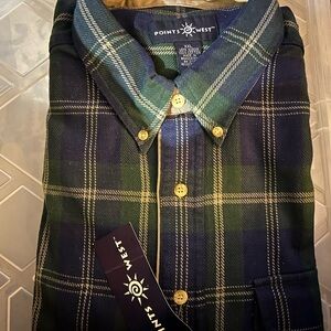 Men's Classic Plaid Long Sleeve Button-Down Shirt